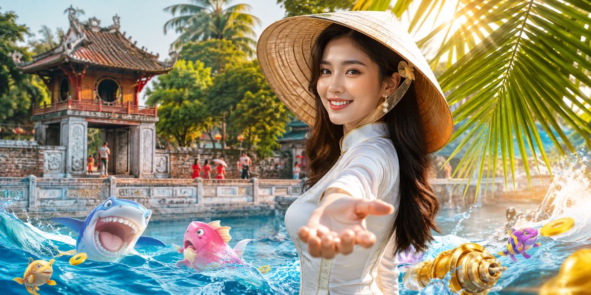 Người chơi tại Hà Nội thưởng thức trò chơi giải trí trực tuyến với nón lá truyền thống